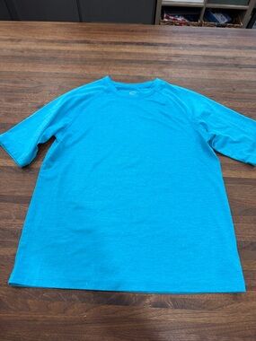 wonder nation Teal Blue Short Sleeve Kids Swim Shirt